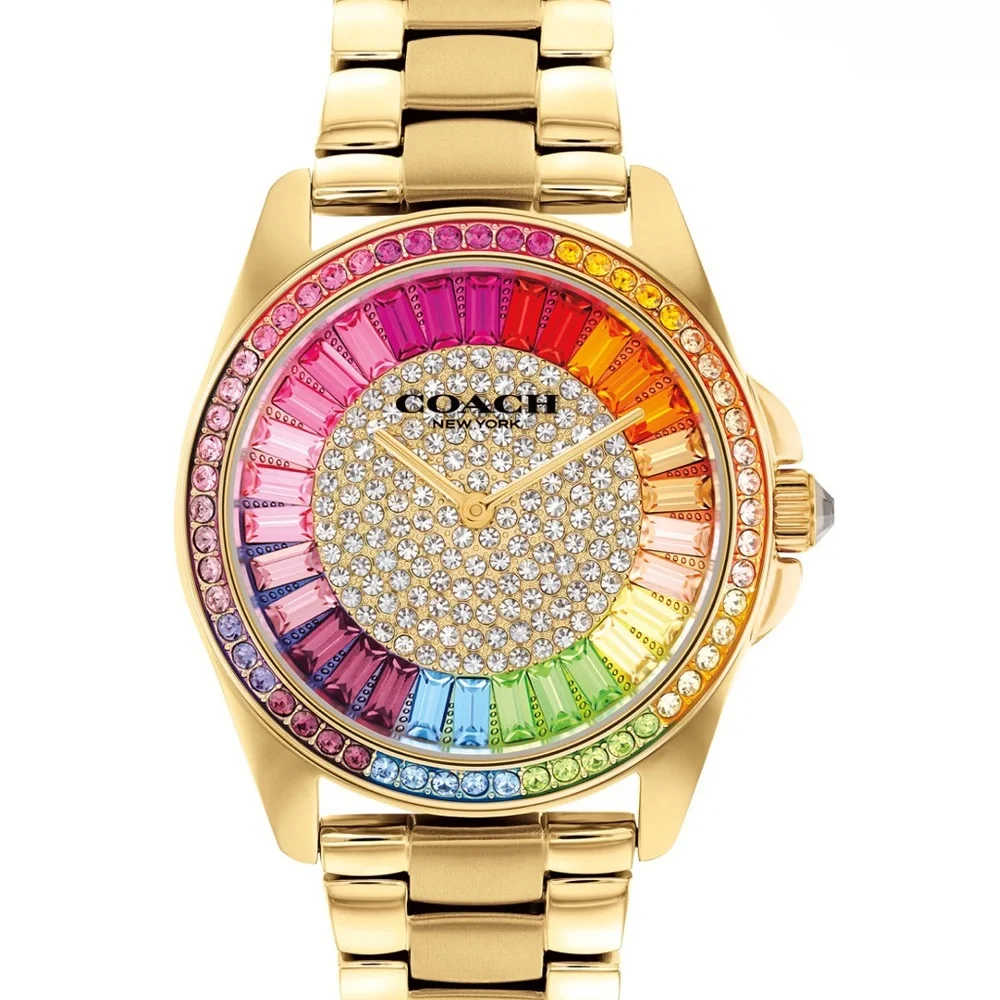 Women's Greyson Rainbow Gold-Tone Stainless Steel Watch 36mm - Picture 1 of 6